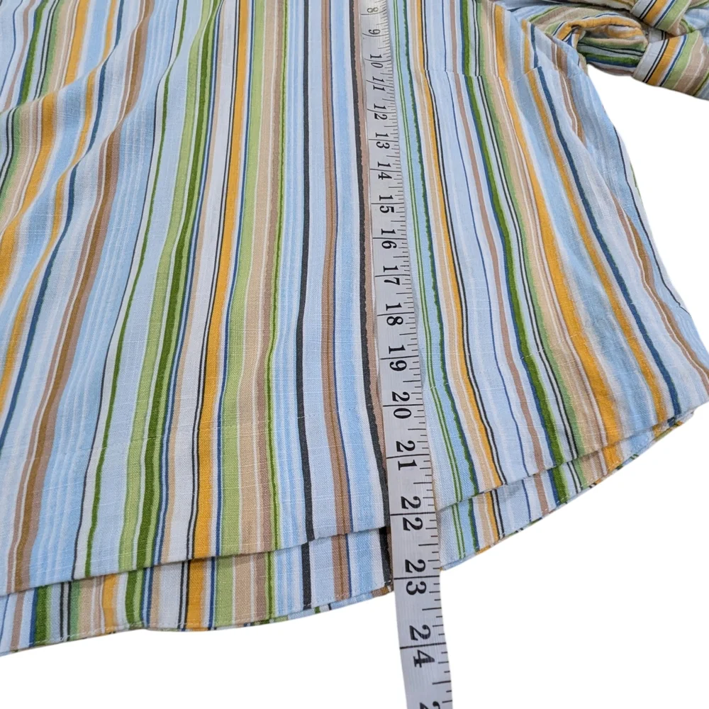 Lauren Conrad XL Colorful Vertical Stripe Top – Summer Festival Boho Chic Blouse - Picture 9 of 13